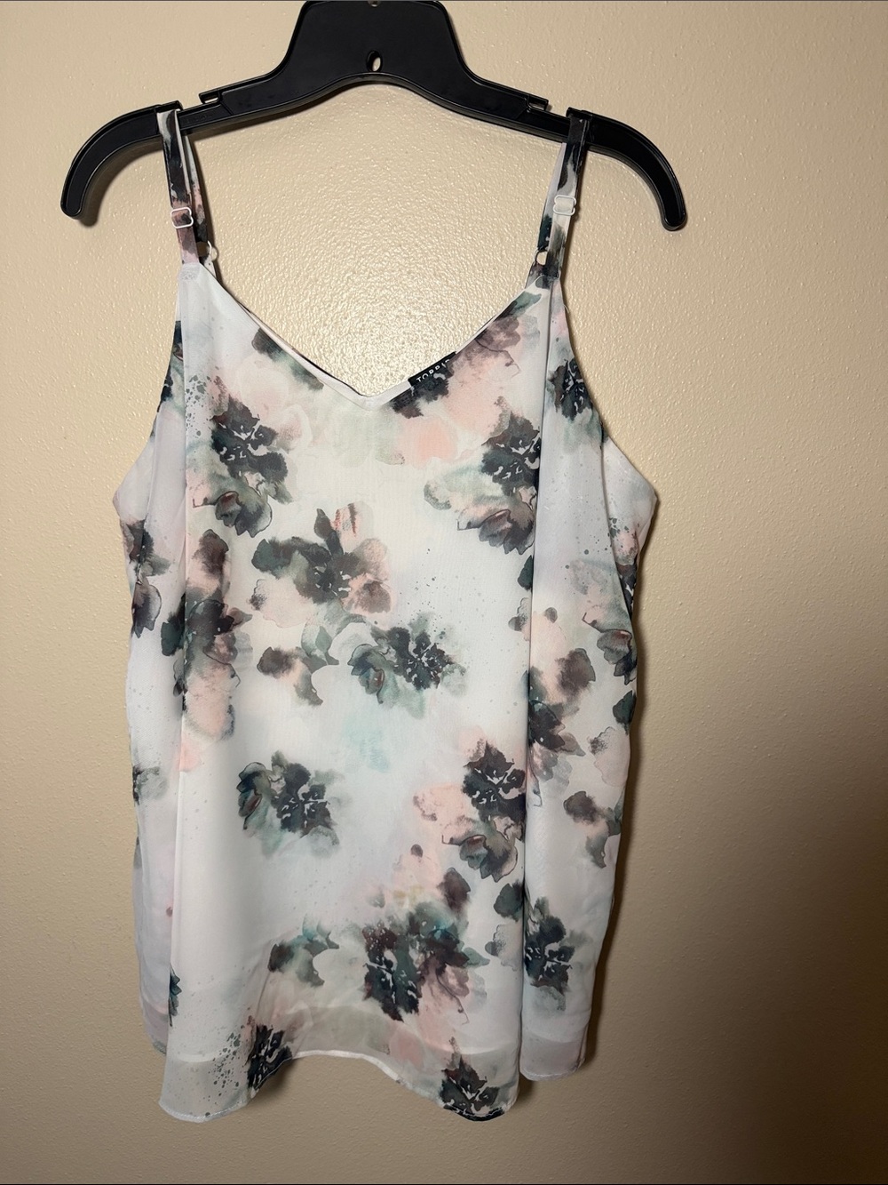 torrid White Floral V-Neck Adjustable Strap Cami